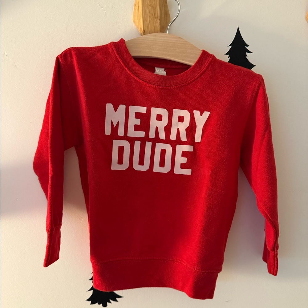 Holiday Red Merry Dude Kids Sweatshirt